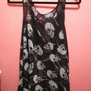 Sheer Fashion Tank - Skull Pattern
